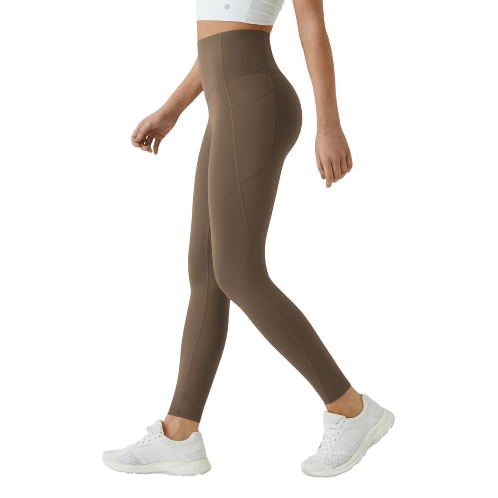 New Halara Ultrasculpt High Waisted Tummy Control Pocket Leggings Brown Small